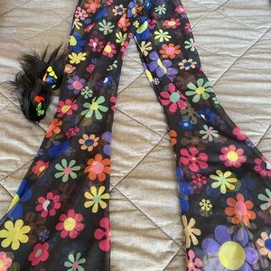 Iheart Raves Floral sheer pants w/matching Kritter Klips cat ears